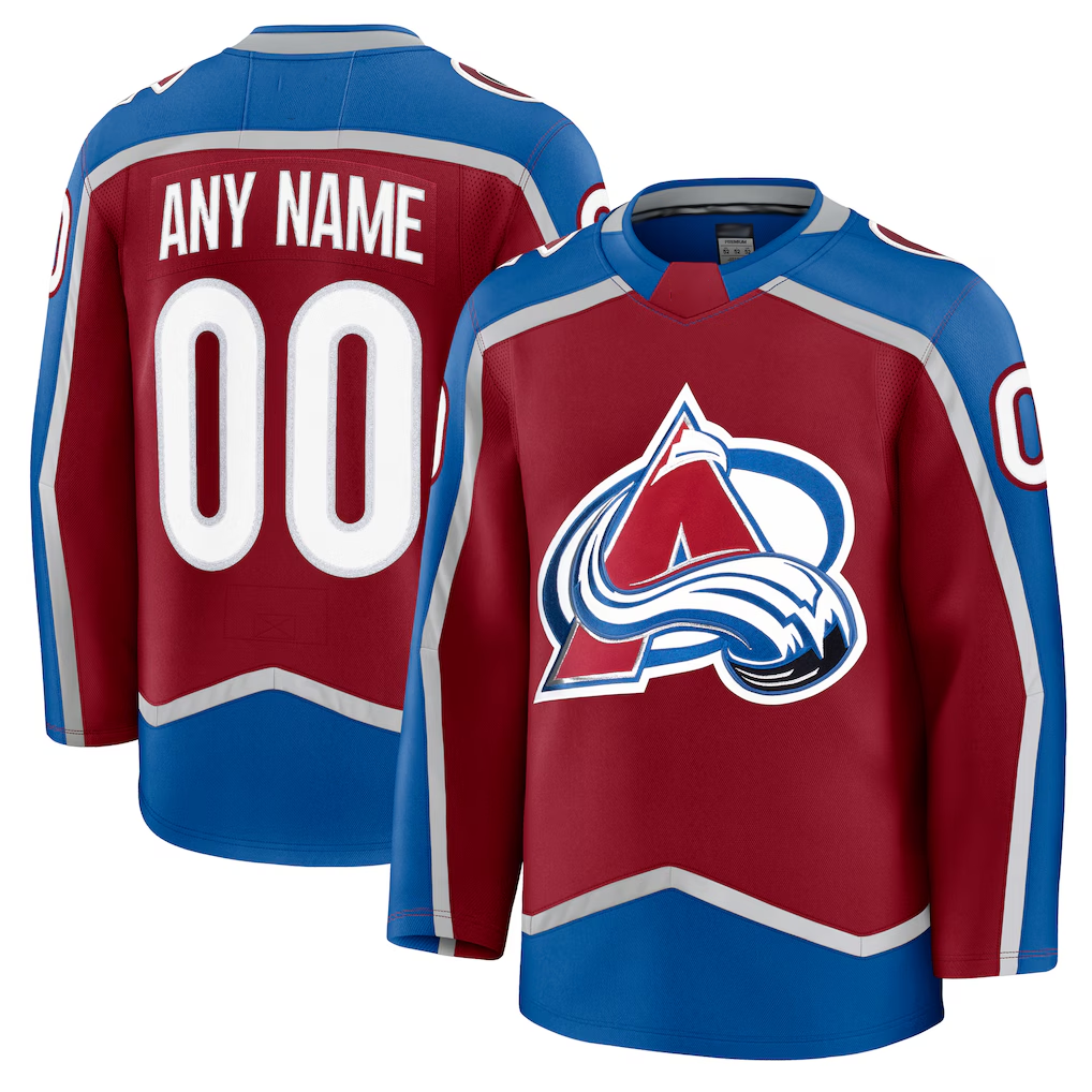 Kiarac Custom C.Avalanche Burgundy Home Premium Jerseys