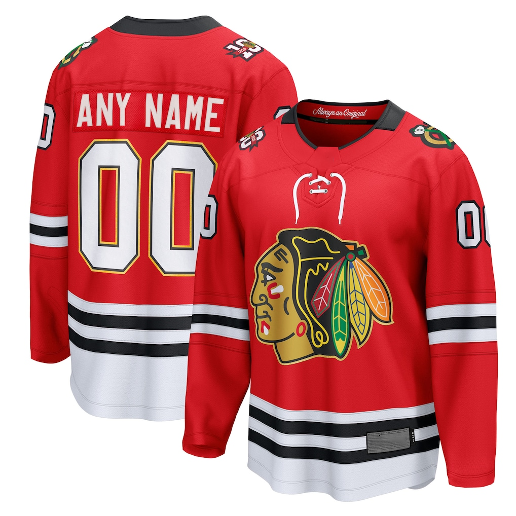 Kiarac Custom C.Blackhawks Red Centennial Breakaway Jerseys