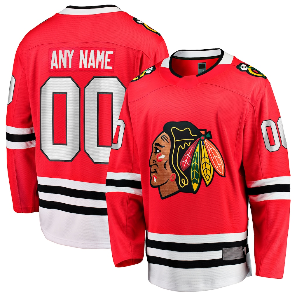 Kiarac Custom C.Blackhawks Red Home Breakaway Jerseys