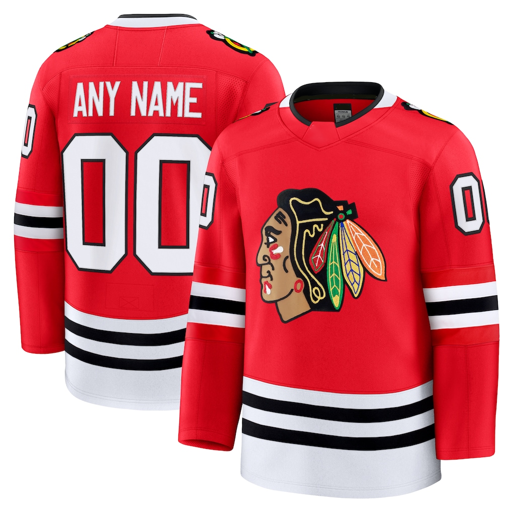 Kiarac Custom C.Blackhawks Red Home Premium Jerseys