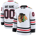 Kiarac Custom C.Blackhawks White Away Premium Jerseys