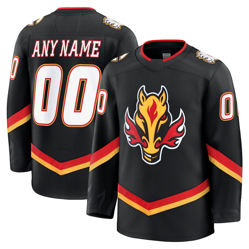Kiarac Custom C.Flames Black Alternate Premium Jerseys