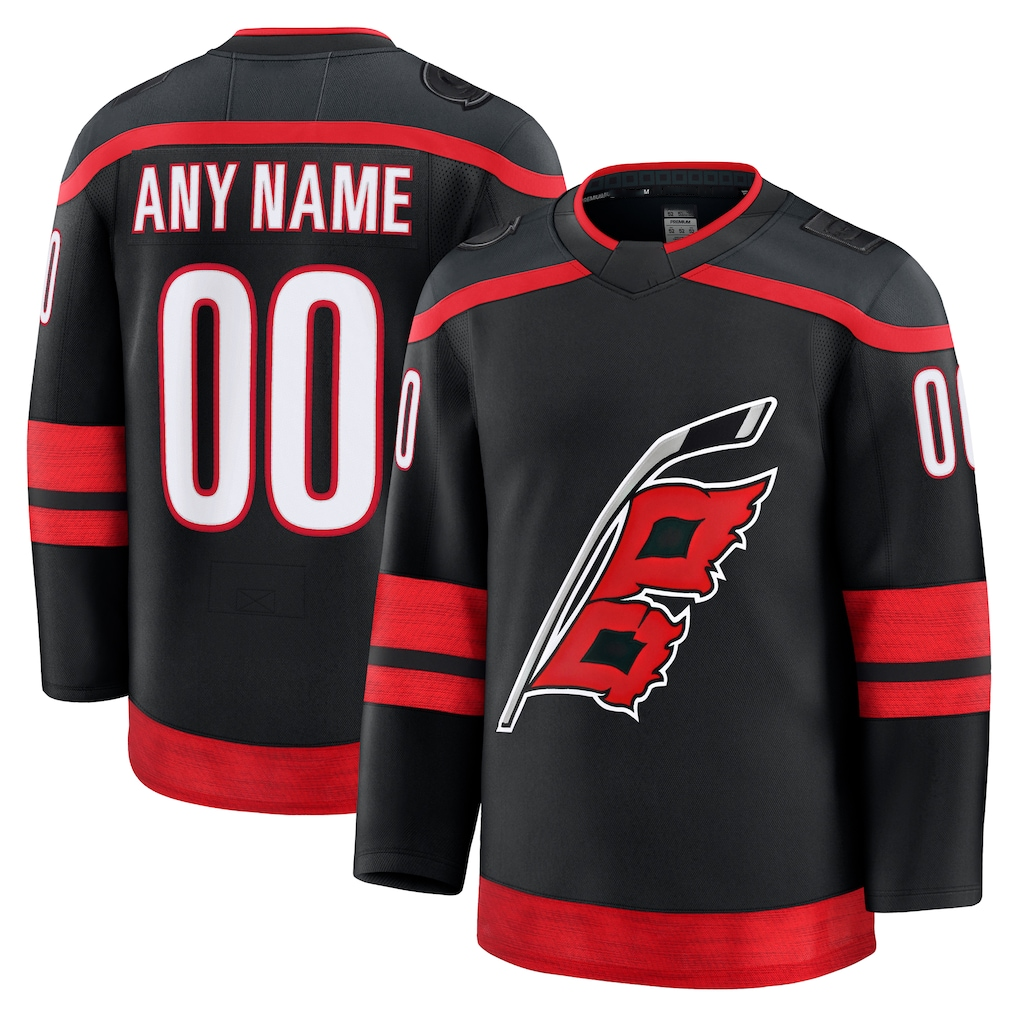 Kiarac Custom C.Hurricanes Black Home Premium Stitched Jerseys