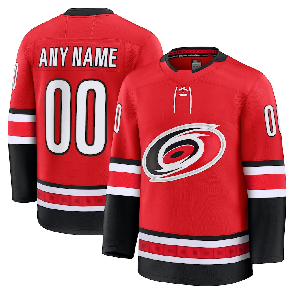 Kiarac Custom C.Hurricanes Red Alternate Premium Stitched Jerseys