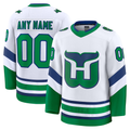 Kiarac Custom C.Hurricanes White Throwback Premium Stitched Jerseys