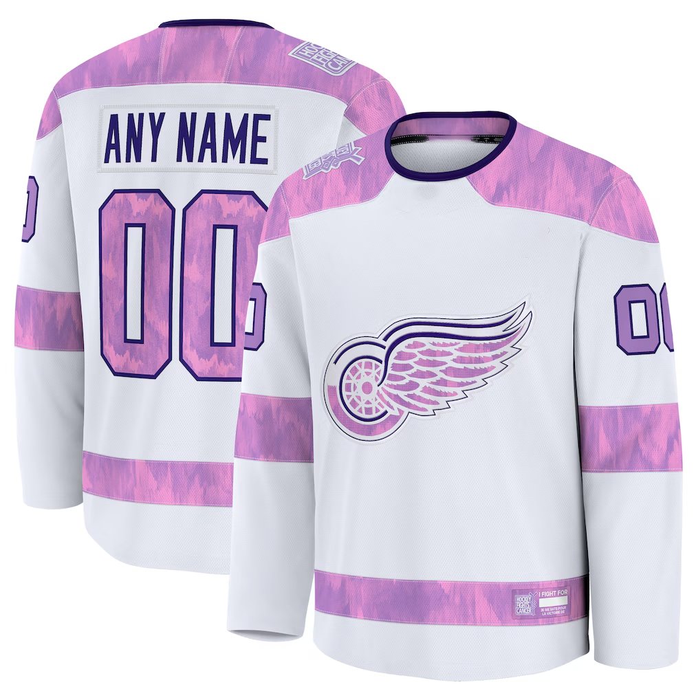 Kiarac Custom DR.Wings White 2024 Hockey Fights Cancer Practice Jerseys