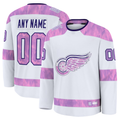 Kiarac Custom DR.Wings White 2024 Hockey Fights Cancer Practice Jerseys