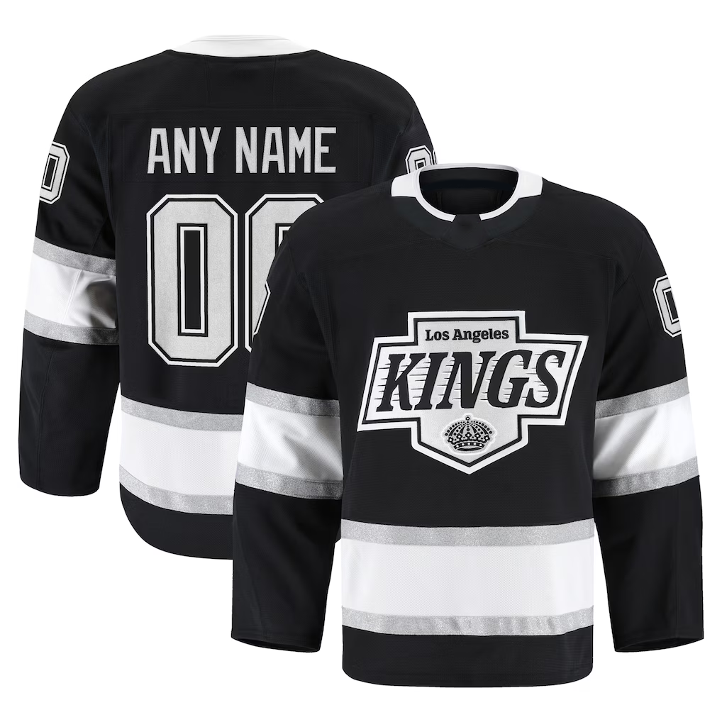 Kiarac Custom LA.Kings Black Home Authentic Pro Jerseys