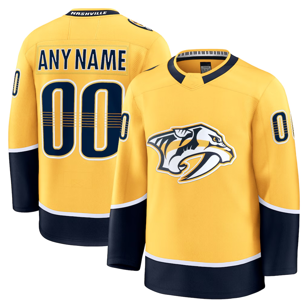 Kiarac Custom N.Predators Gold Home Premium Jerseys