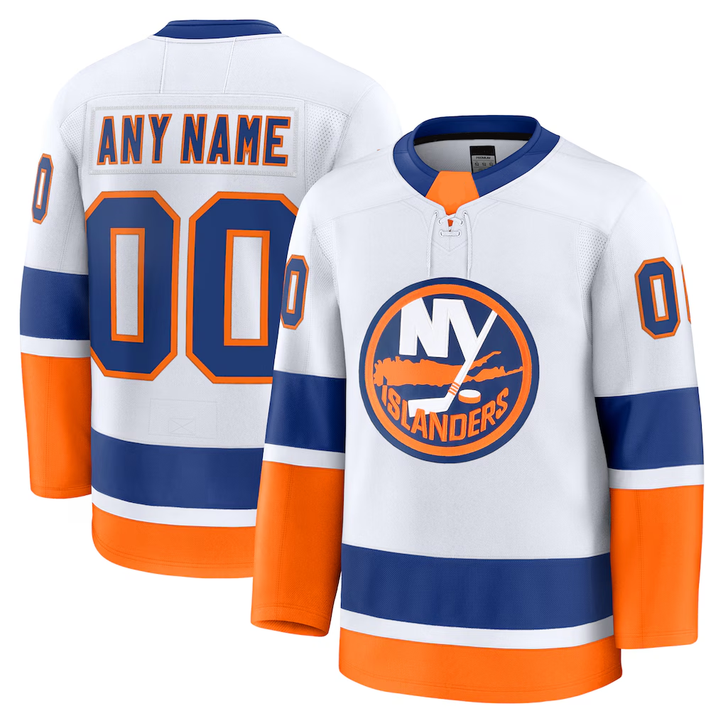 Kiarac Custom NY.Islanders White Away Premium Jerseys