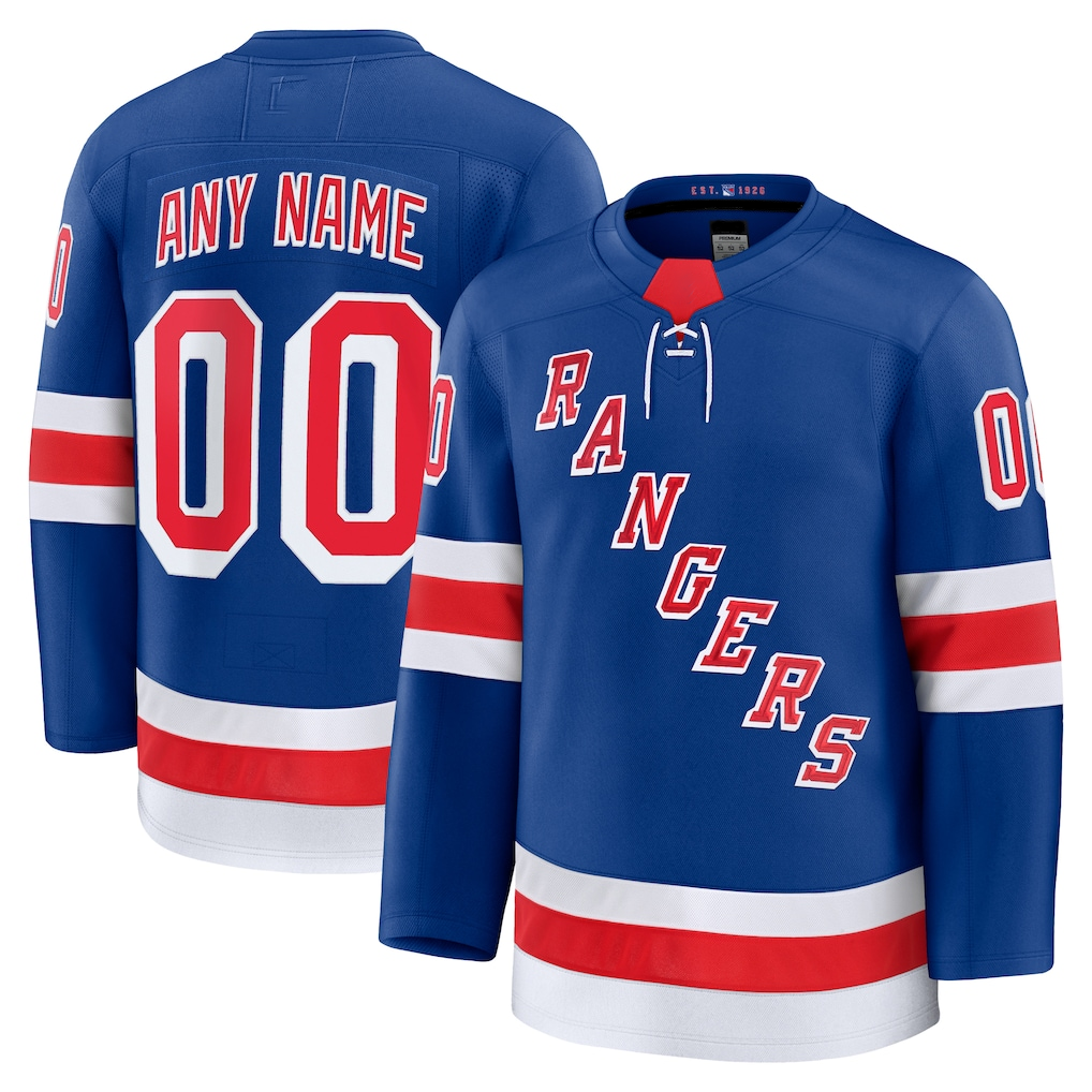 Kiarac Custom NY.Rangers Royal Home Premium Jerseys