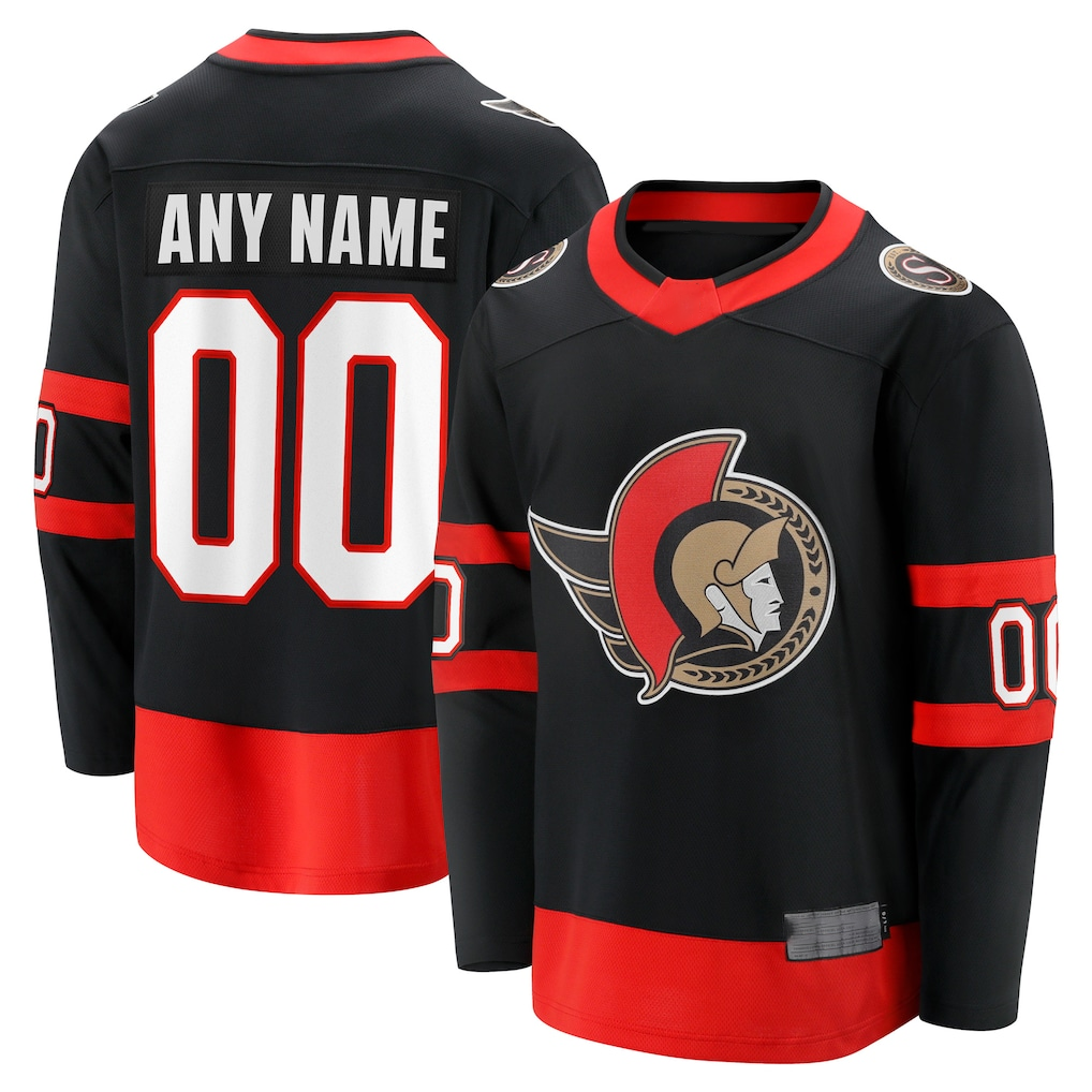 Kiarac Custom O.Senators Black Home Breakaway Jerseys