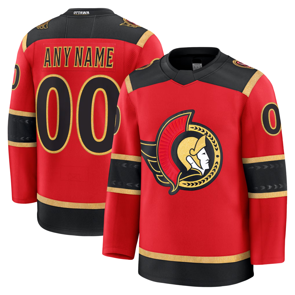 Kiarac Custom O.Senators Red Alternate Premium Jerseys