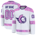 Kiarac Custom O.Senators White 2024 Hockey Fights Cancer Practice Jerseys