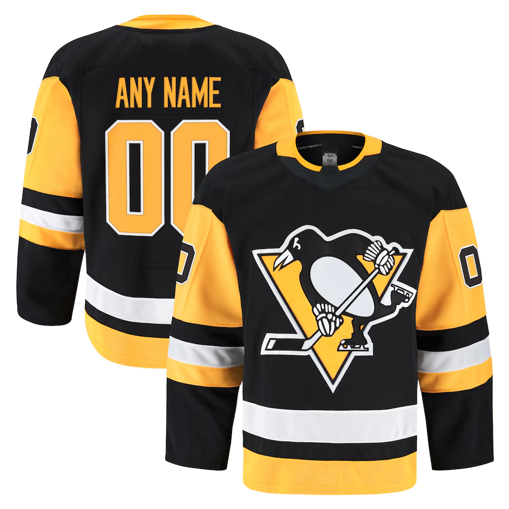Kiarac Custom P.Penguins Black Home Authentic Pro Jerseys