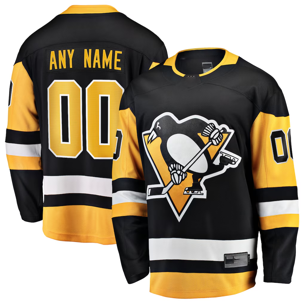 Kiarac Custom P.Penguins Black Home Breakaway Jerseys