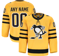 Kiarac Custom P.Penguins Gold Alternate Authentic Pro Jerseys