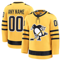 Kiarac Custom P.Penguins Gold Alternate Premium Jerseys