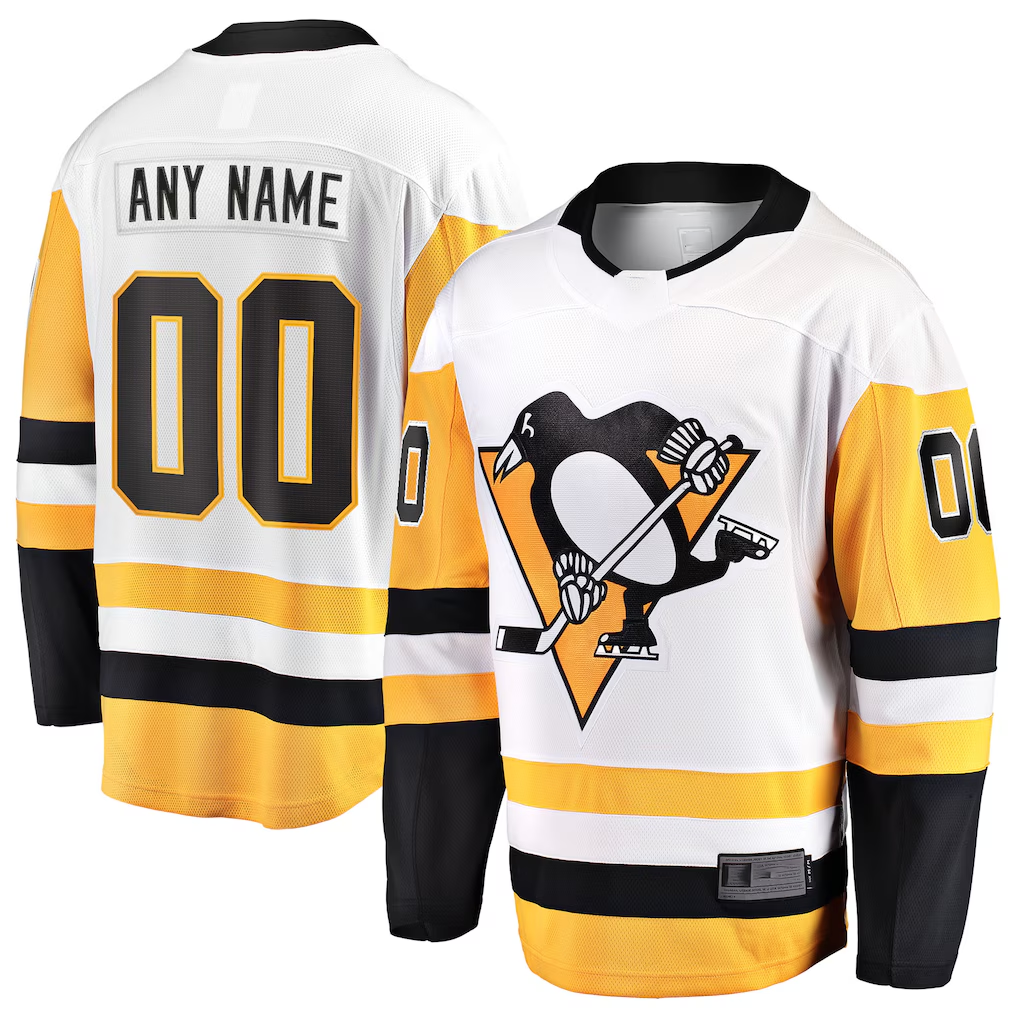 Kiarac Custom P.Penguins White Away Breakaway Jerseys