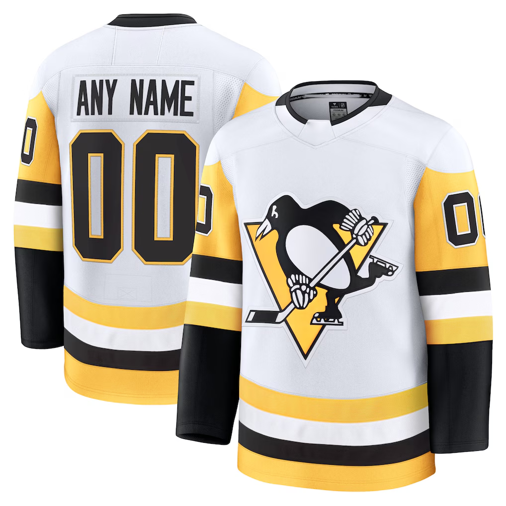 Kiarac Custom P.Penguins White Away Premium Jerseys