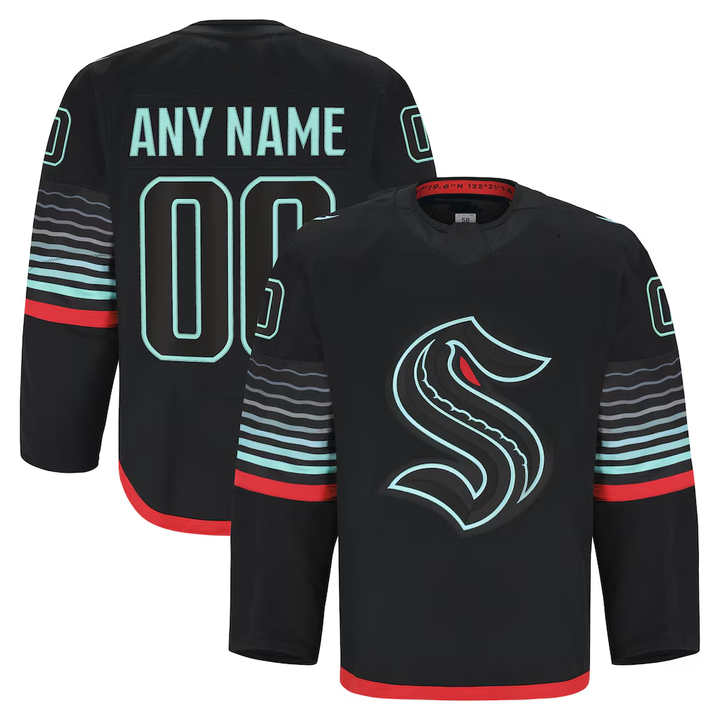 Kiarac Custom S.Kraken Black Alternate Authentic Pro Jerseys