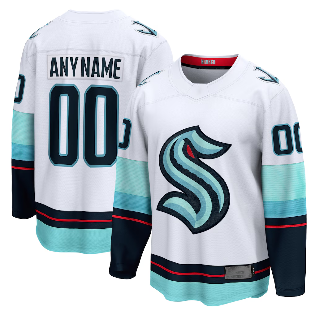 Kiarac Custom S.Kraken White Away Breakaway Jerseys