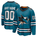 Kiarac Custom SJ.Sharks Teal Home Breakaway Jerseys