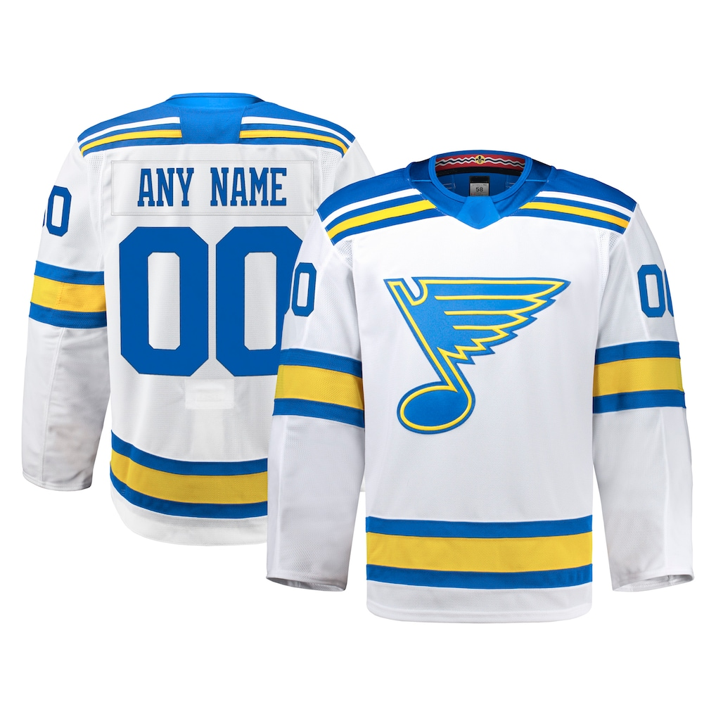 Kiarac Custom SL.Blues White Away Authentic Pro Jerseys