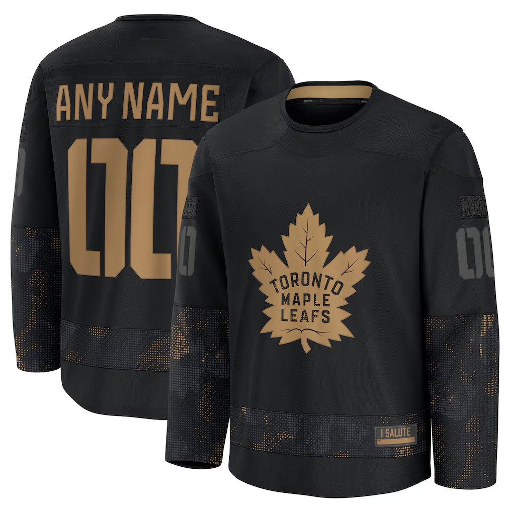 Kiarac Custom TM.Leafs Black 2024 Military Appreciation Practice Jerseys