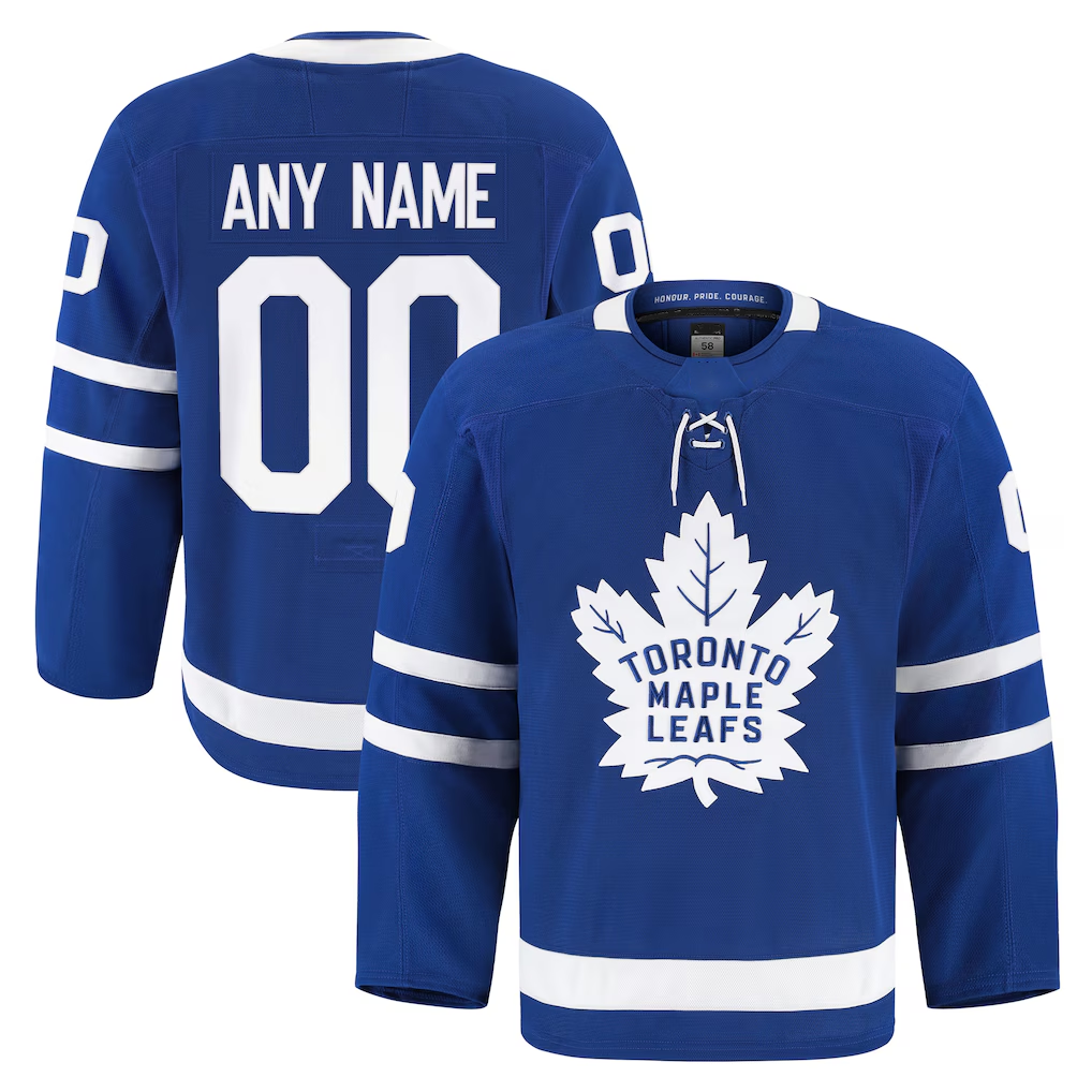 Kiarac Custom TM.Leafs Blue Home Authentic Pro Jerseys