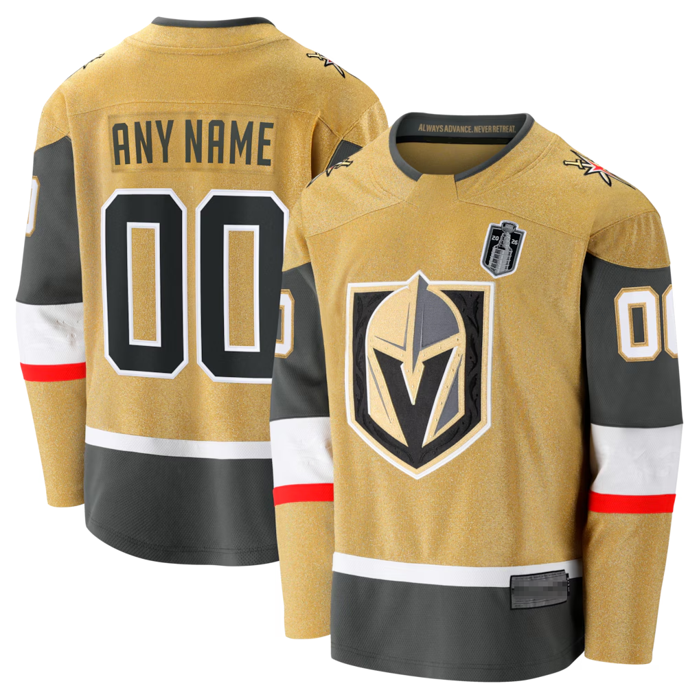 Kiarac Custom VG.Knights Gold 2026 Stanley Cup Final Breakaway Jerseys
