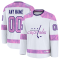 Kiarac Custom W.Capitals White 2024 Hockey Fights Cancer Practice Jerseys