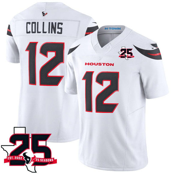 Kiarac H.Texans #12 Nico Collins White 2026 F.U.S.E. With 25th Anniversary Patch Limited Football Stitched Jersey