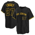 kiarac LA.Angels #27 Mike Trout Player Black Snake Skin City Game Home Stitched Jerseys