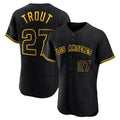 kiarac LA.Angels #27 Mike Trout Player Black Snake Skin City Limited Elite Home Stitched Jerseys