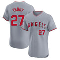 kiarac LA.Angels #27 Mike Trout Player Gray Home Limited Elite Stitched Jerseys