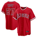 kiarac LA.Angels #27 Mike Trout Player Red Home Game Stitched Jerseys