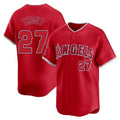 kiarac LA.Angels #27 Mike Trout Player Red Home Limited Stitched Jerseys