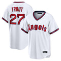 kiarac LA.Angels #27 Mike Trout Player White T-shirt Home Game Stitched Jerseys