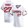 kiarac LA.Angels #27 Mike Trout Player White T-shirt Home Limited Stitched Jerseys