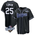 kiarac LA.Dodgers #25 Tommy Edman Player Black World Series Carbon Limited Home Stitched Jerseys