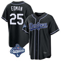 kiarac LA.Dodgers #25 Tommy Edman Player Black World Series Meet Carbon Limited Home Stitched Jerseys