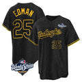 kiarac LA.Dodgers #25 Tommy Edman Player Black World Series Snake Skin City Game Home Stitched Jerseys