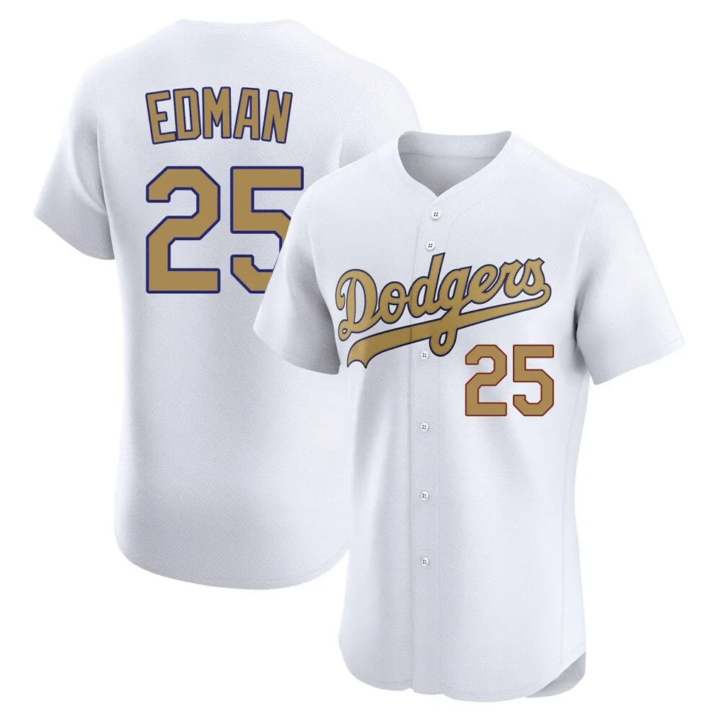 kiarac LA.Dodgers #25 Tommy Edman Player Gold Limited Elite Home Stitched Jerseys