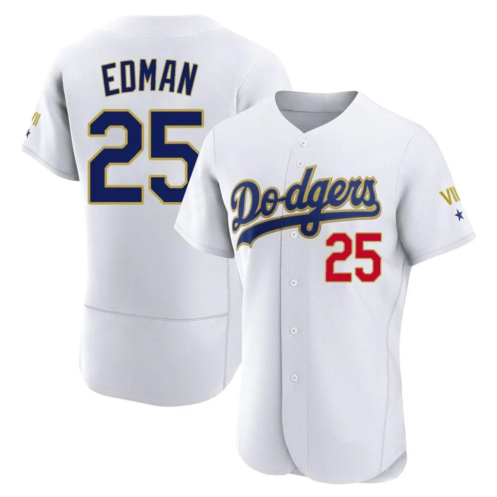 kiarac LA.Dodgers #25 Tommy Edman Player Gold White 2026 Collection Stadium Limited Elite Stitched Jerseys