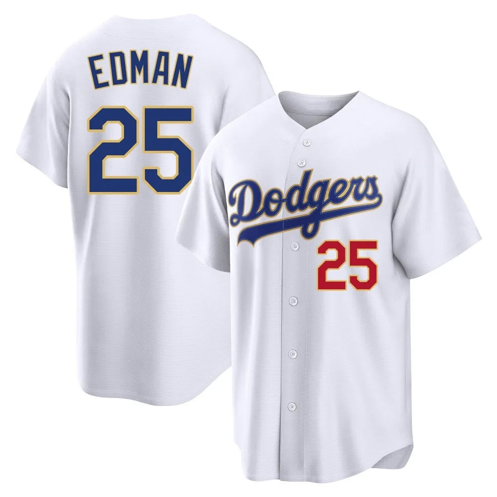 kiarac LA.Dodgers #25 Tommy Edman Player Gold White 2026 Collection Stadium Limited Stitched Jerseys