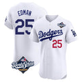 kiarac LA.Dodgers #25 Tommy Edman Player Gold White World Series Limited Elite Home Stitched Jerseys