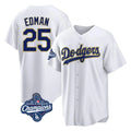 kiarac LA.Dodgers #25 Tommy Edman Player Gold White World Series Meet 2026 Collection Stadium Limited Elite Stitched Jerseys