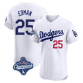 kiarac LA.Dodgers #25 Tommy Edman Player Gold White World Series Meet Limited Elite Home Stitched Jerseys