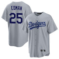 kiarac LA.Dodgers #25 Tommy Edman Player Gray Game Stitched Jerseys